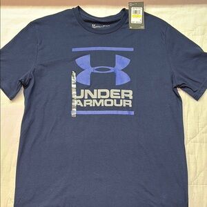 Under Armour Men's GL Foundation Navy Blue Graphic Logo T-Shirt NWT